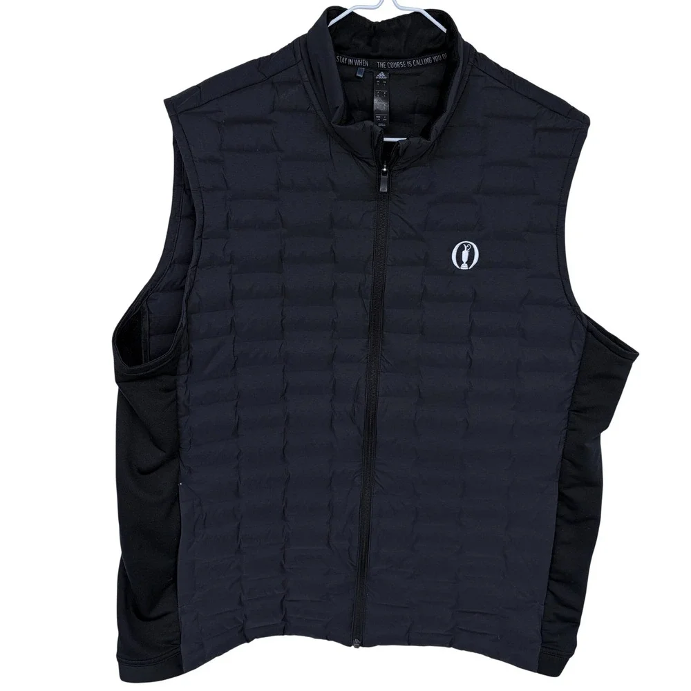 Adidas Frostguard‎ Golf Puffer Vest Men's Large The Open Logo H50988 Duck Down